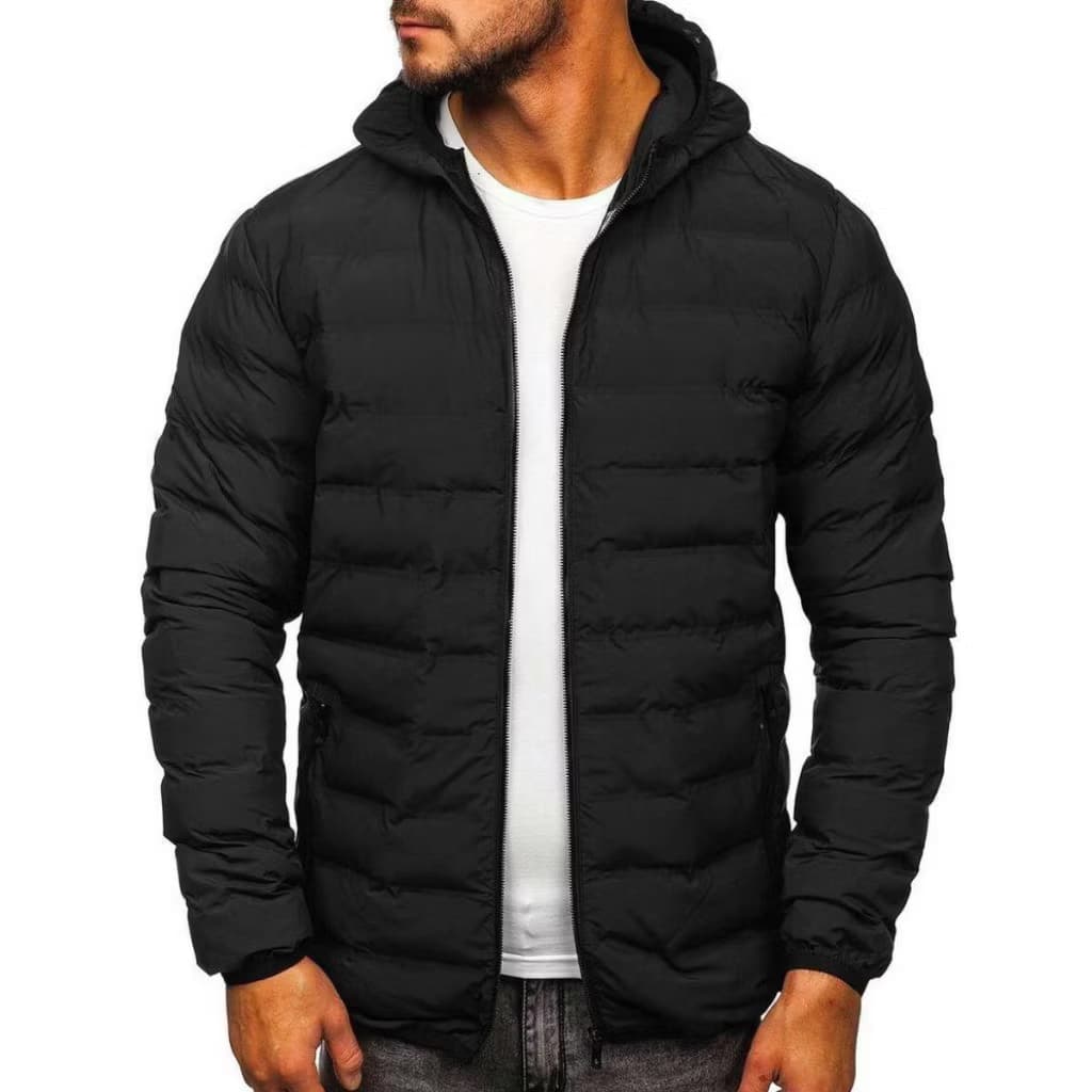 Bobojaco Puffer Feminino e Masculino Preto – Casaco de Inverno Acolchoado – Tamanho P ao GG