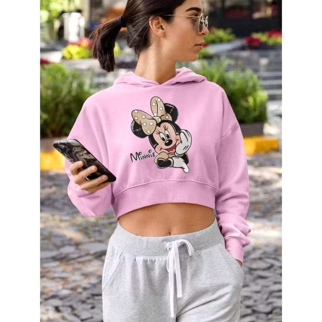 Cropped feminino com capuz