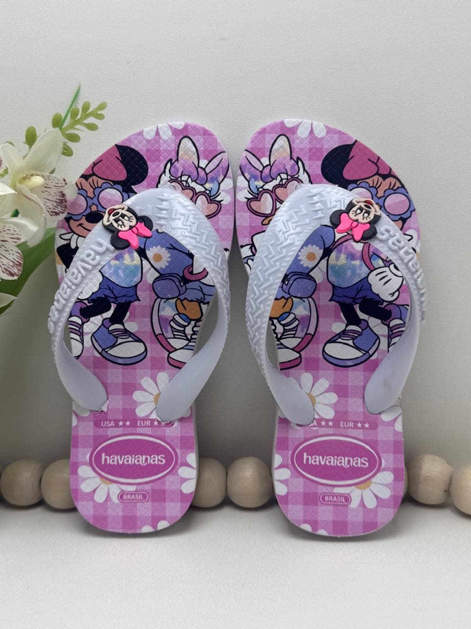 Chinelo Infantil Stitch Lilo E Stitch Menina Havaianas Com Aplique Pins